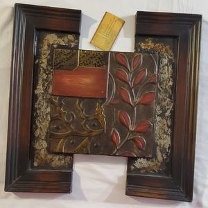 Rustic Wall Art with Red and Brown Accents